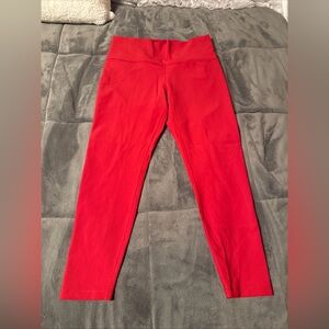 NWT Calia High Rise 7/8 Ribbed Leggings Women Size XL, Red